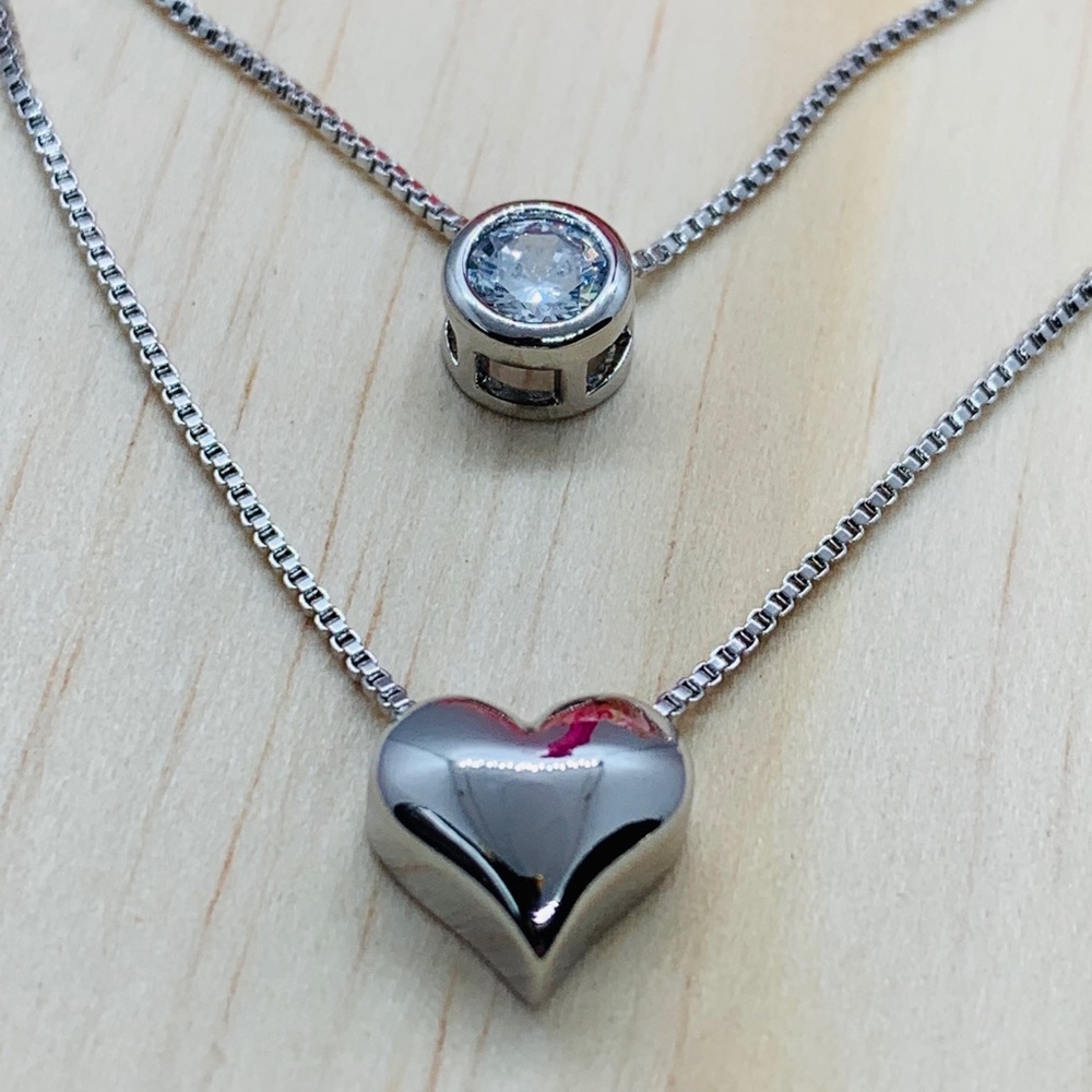 🌟 Host Pick🌸 S925 CZ Double Heart Necklace - Picture 3 of 4